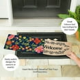 thumbnail image 4 of Evergreen Live Laugh Love Floral Sassafras Indoor Outdoor Switch Doormat 1'10"x10" Blue, 4 of 5