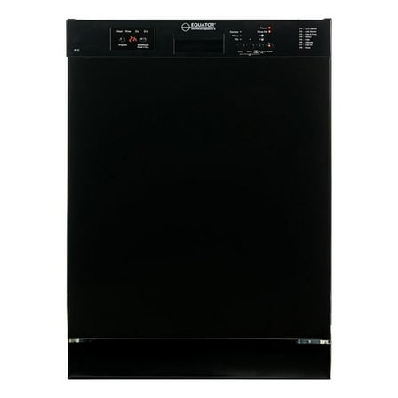 Pemberly Row Metal 24" Built in 14 place Dishwasher in Black