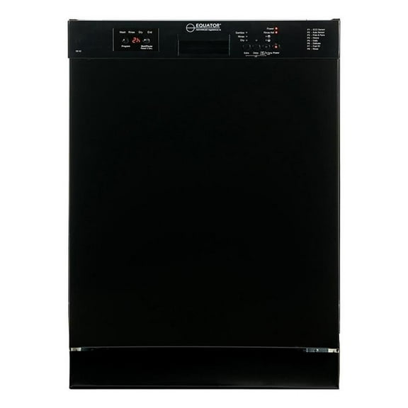 Pemberly Row Metal 24" Built in 14 place Dishwasher in Black