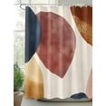 thumbnail image 2 of Abstract Graffiti Circle Shower Curtain Set ，Waterproof Fabric Shower Curtains Vintage Brown Blue Watercolor Art Shower Curtains for Bathroom,Bathroom Decor 60"x72", 2 of 6