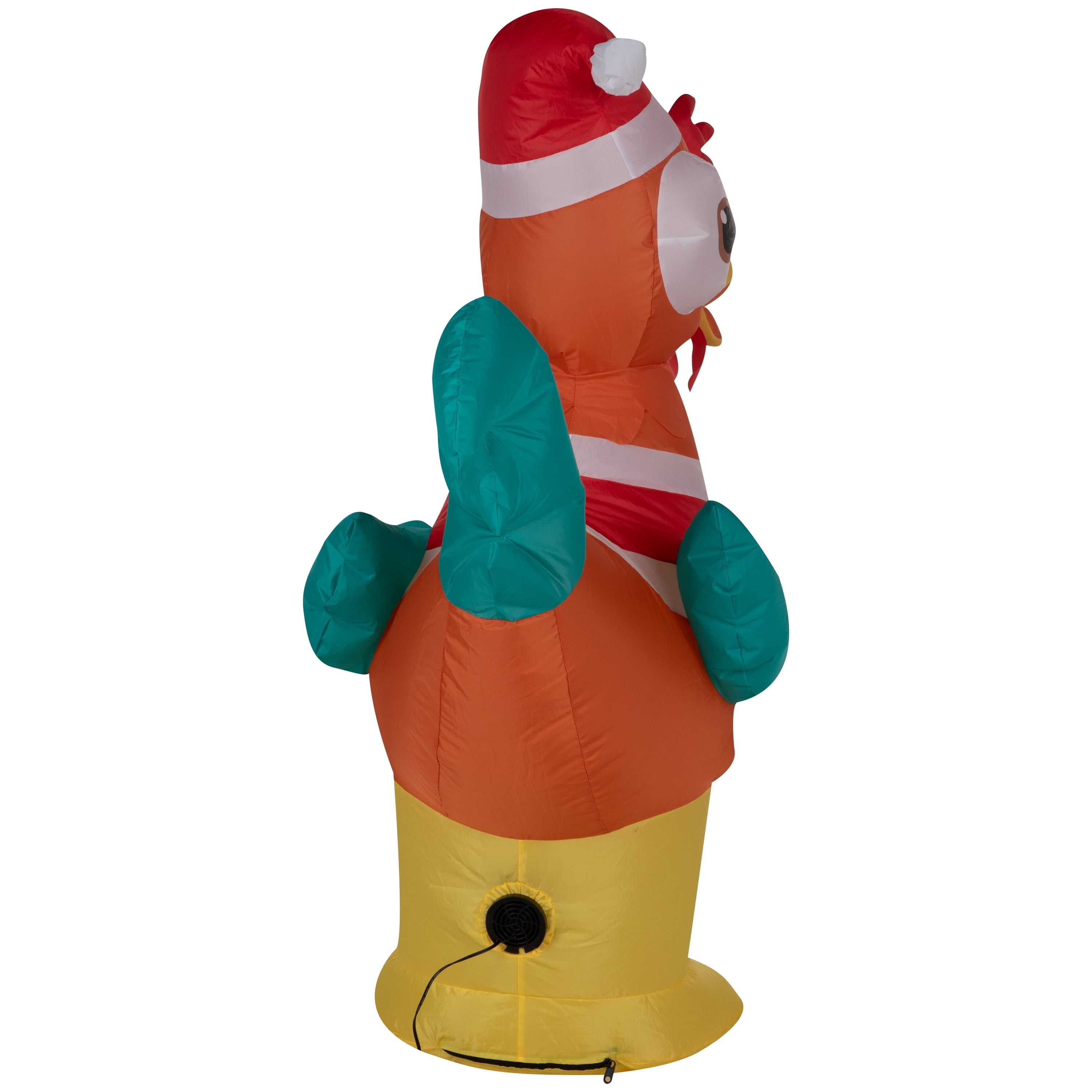 Multicolor Rooster in Santa Suit Christmas Airblown Yard Inflatable, 3.5', by Holiday Time