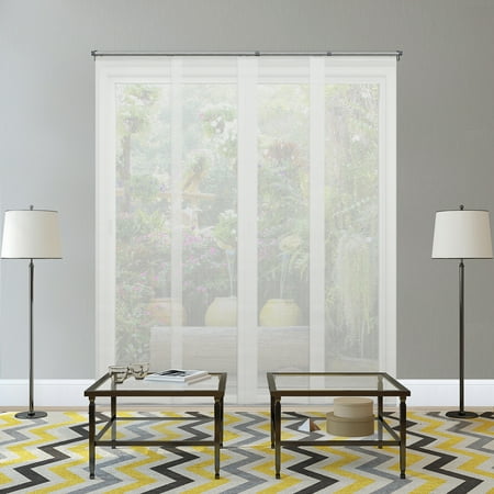Fabric Vertical Blinds - Chicology Adjustable Sliding Panels, Cut to Length Vertical Blinds, Cloud White (Solar) - Up to 80