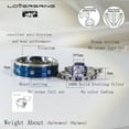 thumbnail image 2 of Adjustable size Wedding Ring Sets His And Hers Couples Women Diamond Sterling Silver Blue Sapphire Cz Man Titanium Wedding Bands, 2 of 7