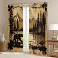 thumbnail image 2 of jejeloiu Wild Bear Curtains Pack of 2 (42x84 Each),Rustic Fishing Hunting Curtains Blackout For Men Women, 2 of 6