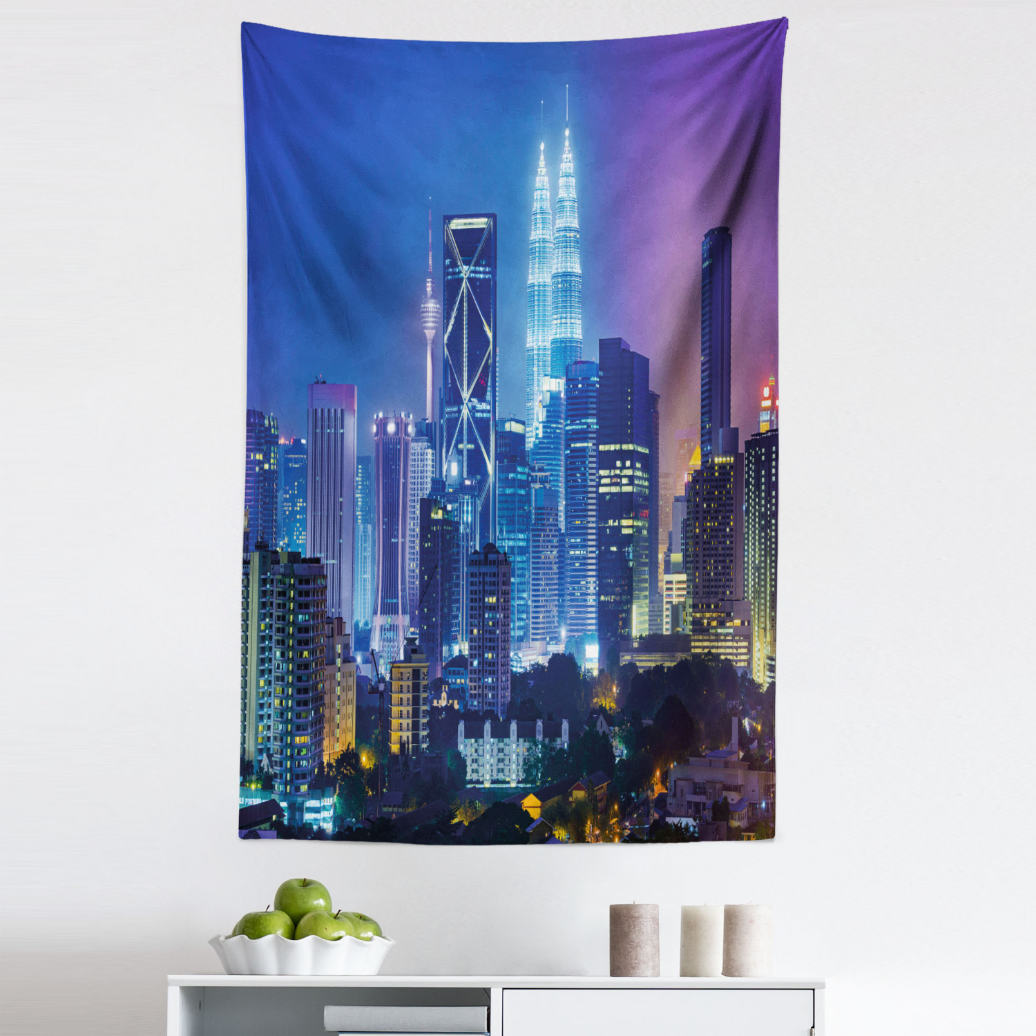 Colorful Tapestry, Modern Scenery Image with Kuala Lumpur Cityscape