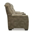 thumbnail image 4 of Corbin Power Reclining Loveseat, 75 Inch, Brown Faux Leather, USB Port, 4 of 5