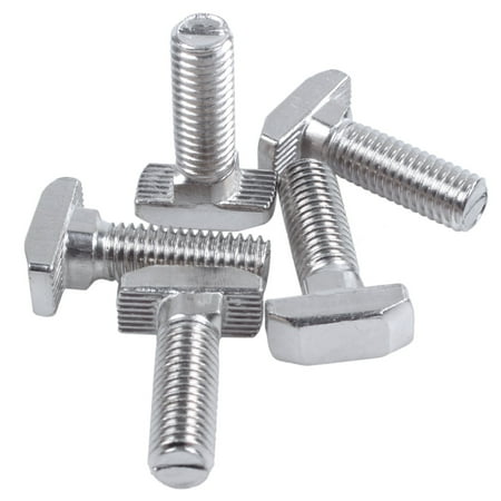 

M8 Thread T-Slot Drop-In Stud Sliding Screw Silver Tone 5pcs