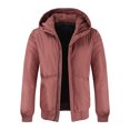 thumbnail image 2 of Holloyiver Men's Fashion Casual Warm Thickened Down Jacket Large Coat Long Sleeve Hooded Pocket Zipper Down Jacket Coat Red, 2 of 4
