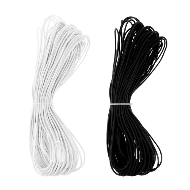 2 piezas de 3 mm, negro, blanco, elástico, , cuerda elástica, cordón de choque, amarre, remolques de Macarena Cuerda elástica elástica