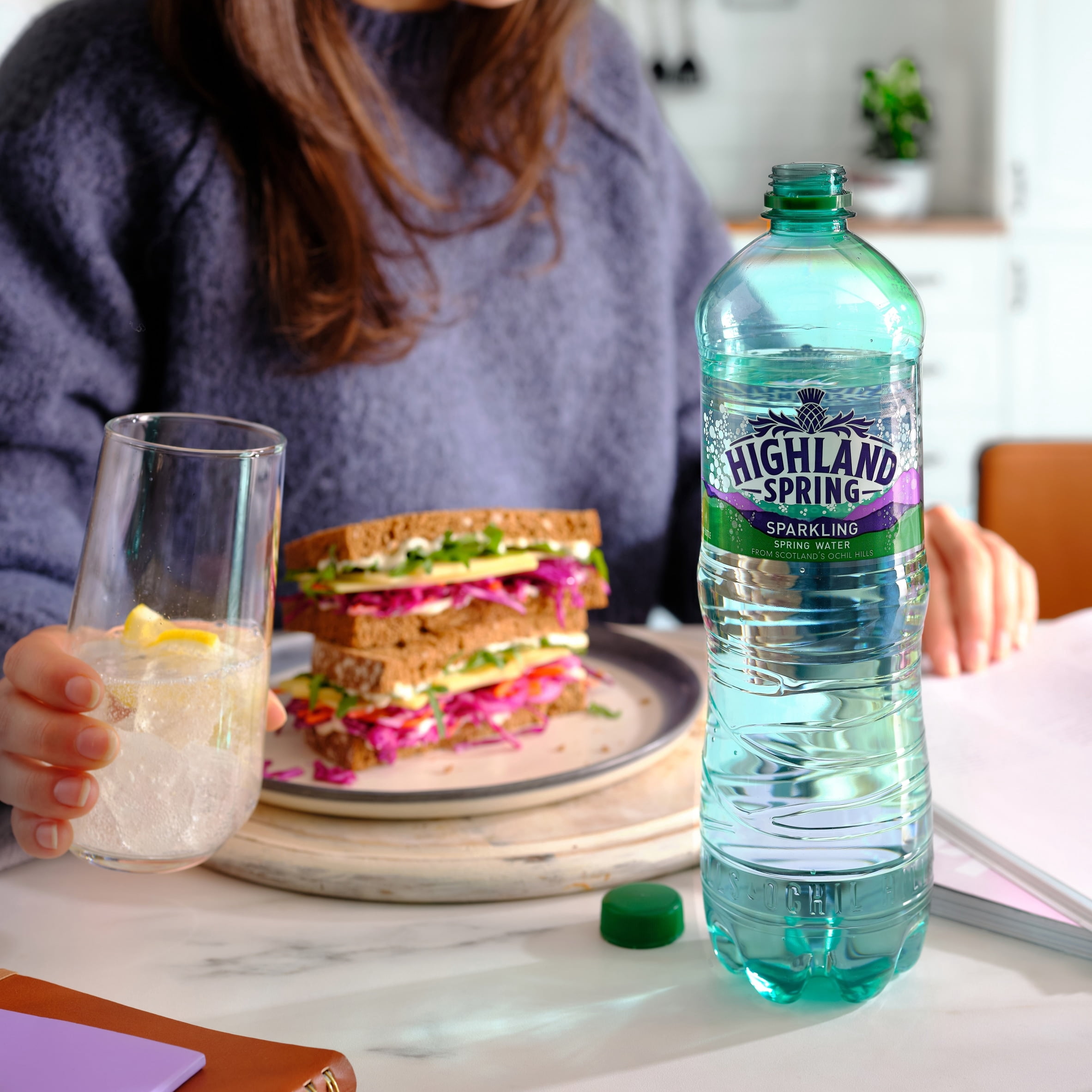 Highland Spring Sparkling Water 6 X 1L, Imported from Britain