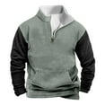 thumbnail image 1 of Sudadera sin capucha para hombre, estilo informal, a la moda, con cuello levantado, bloque de color, cremallera, jersey de manga larga, blusa de poliéster para hombre, 1 of 3