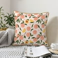 thumbnail image 4 of KLL Peach With Leaves1 Decorative Throw Pillow Covers Velvet Soft for Couch Sofa Bedroom Living Room Outdoor (No pillow core)- 18"x18", 4 of 5