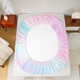 thumbnail image 5 of Castle Fairy Abstract Gradient Watercolor Girl Twin Sheet Sets,Ombre Stripes Bedding, 5 of 7