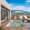 thumbnail image 2 of Blue Summer Pool Outdoor Rug 4x6 Ft, Non Slip Washable Area Rug, Watermelon Swimming Ring Slippers Patio Rugs Carpet Runner, Large Floor Mat for Indoor/Outdoor Deck Porch Camping, 2 of 8