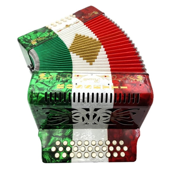 Rossetti 31-Button Diatonic Accordion 12 Bass FBE Red/White/Green  3112-FBE-RWG