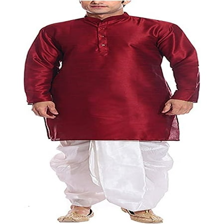 

Royal Men s Silk Blend Dhoti & Kurta Set_maroon