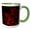 Green/White, variant on 3drose, Pretty Bright Red Double Flourishes Against a Black Background, 11oz Two-tone Red Mug