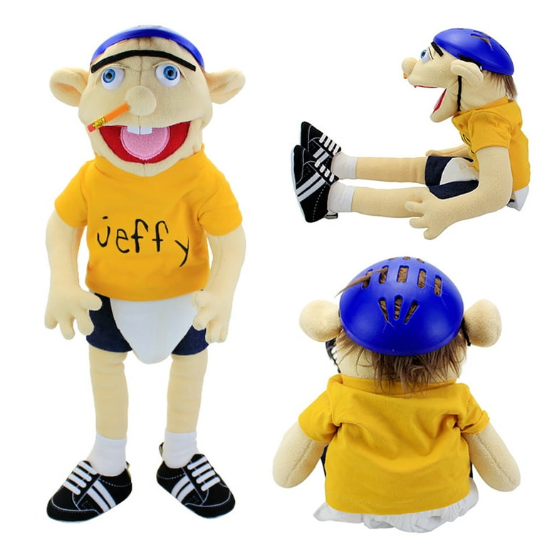 22.8 inch Jeffy Plush Toy Cosplay Jeffy Hat Hand Puppet Game Stuffed Doll Gift for Kids, Other