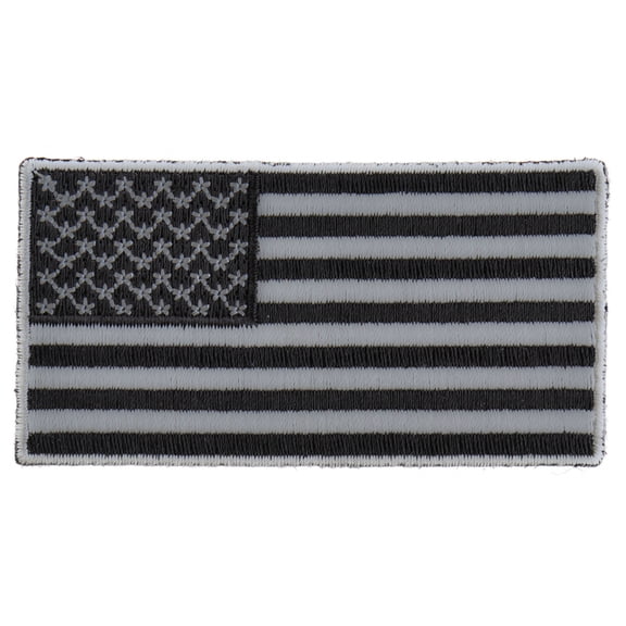 US Flag Patch Black and Gray 3 Inch