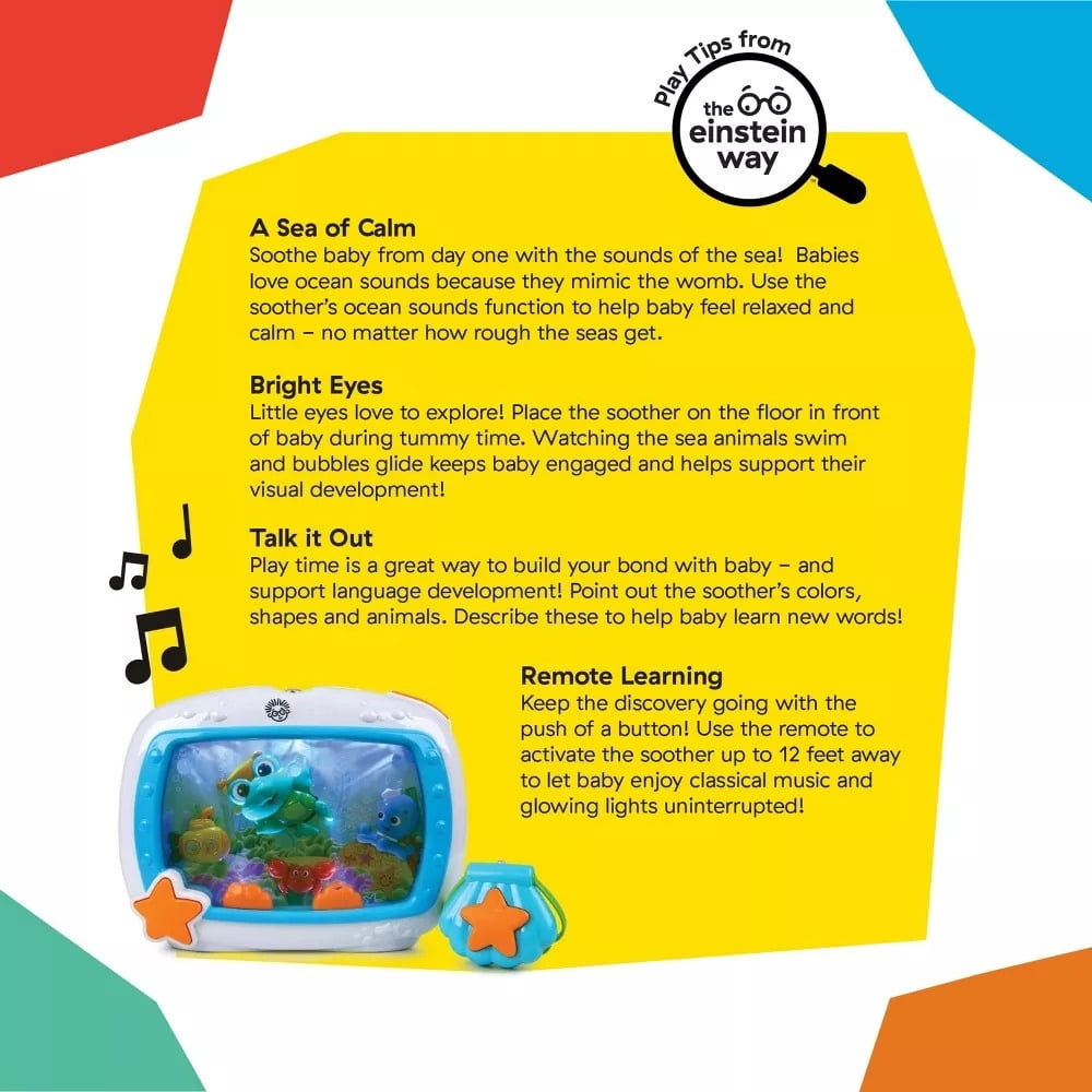 Sea Dreams Soother Musical Crib Toy and Sound Machine for Babies 0-36 Months, 8.7x11.9x5.22 Inches