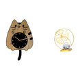 thumbnail image 1 of Reloj de pared,Reloj de pared decorativo con forma de gato para sala de estar silenciosa,Reloj de pared de madera,decoración moderna,Estatua de hoja,Estatua de hoja para decoración del, 1 of 8