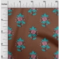 thumbnail image 1 of oneOone Viscose Chiffon Fabric Leaves & Floral Block Print Fabric BTY 42 Inch Wide, 1 of 4