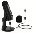 thumbnail image 1 of USB Microphone, Condenser Computer PC Mic, Plug&Play Gaming Microphones for PS 4&5.Headphone Output&Volume Control, Mic Gain Control, Mute Button for Vocal, 1 of 5