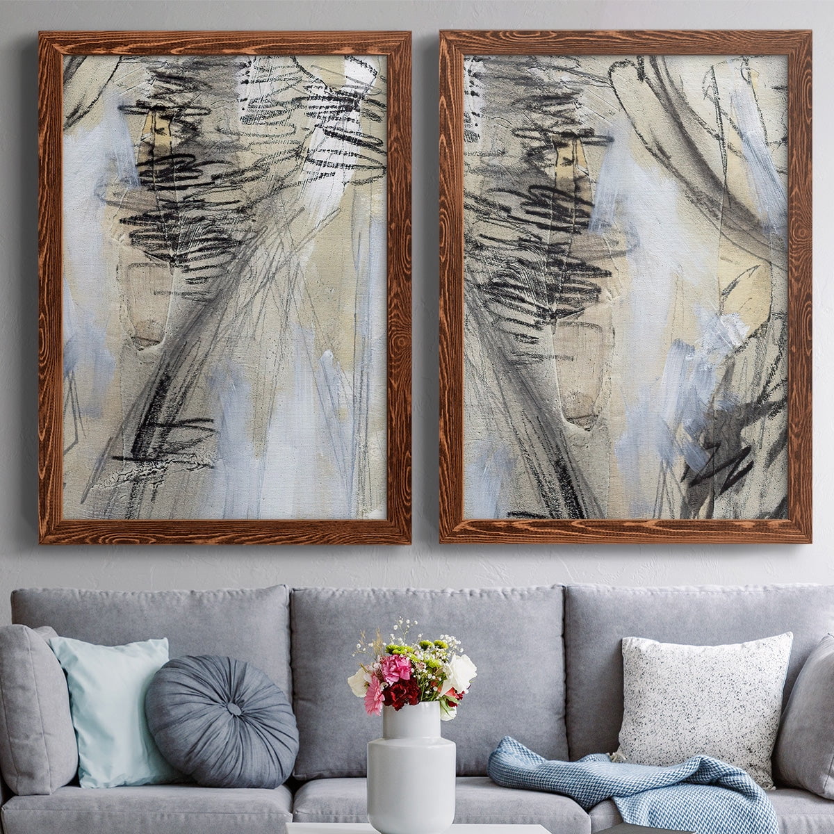 Masked Notes V - Premium Framed Canvas 2 Piece Set - Ready to Hang