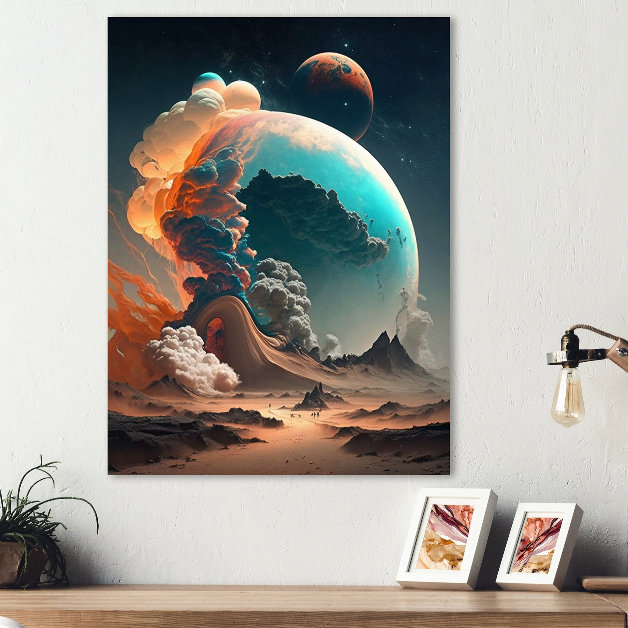 Designart Futuristic Landscape Clouds I Canvas Wall Art