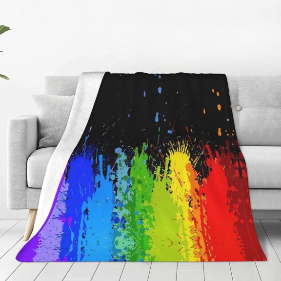 Pride Blanket Rainbow Flannel Fleece Blankets and Throws for Women Men Bed Sofa All Season Use 60"x50"