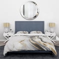 thumbnail image 3 of Designart "Grey Marble Waves in Geode III" Abstract Bedding Covert Set - Modern Grey Bed Set With 1 Shams, 3 of 6