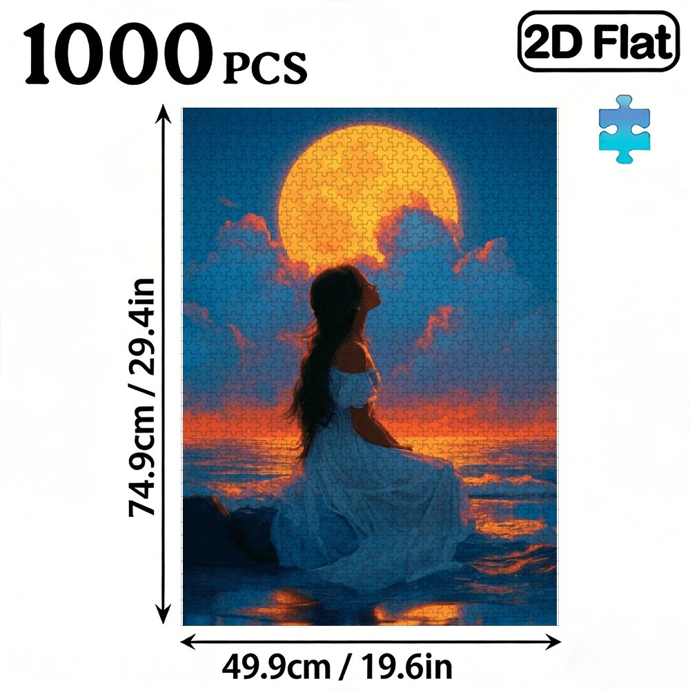 A Box of (1000pcs) Adult Puzzles, Character Landscape Theme, High Difficulty, Suitable for Adults, Family Entertainment, Home Decoration.29.4*19.6 in