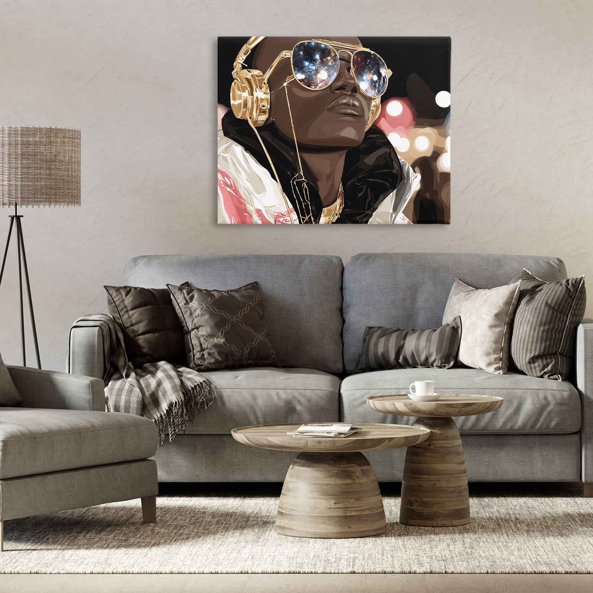 Stupell Industries Starry Eyed Shades with Headphones Canvas Wall Art, design by Franklyn Gregory