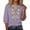 #02Purple, variant on Linen Tops For Women Embroidered 3/4 Sleeve Bohemian Peasant Shirts V Neck Boho Spring 2026 Gauze Cotton Blouse Tunic Orange 3XL