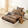 thumbnail image 2 of Castle Fairy Jungle Animal Beer Twin Sheets 3pcs,Rustic Cabin Wildlife Bedding,Natural Brown Black,1 Fitted Sheet, 1 Flat Sheet and 1 Pillowcase, 2 of 6
