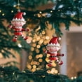 thumbnail image 5 of Festive Christmas Decorations - Assorted Character Ornaments with Hooks - Durable Plastic Tree/Window Pendants (4.7in, Red), 5 of 6