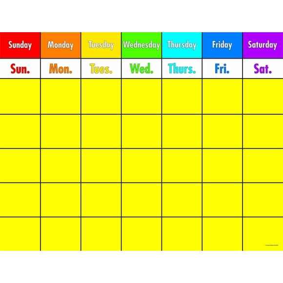 Carson Dellosa Colorful Calendar Chart (6291)