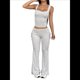 thumbnail image 2 of Traje Deportivo de Dos Piezas para Mujer con Chaleco y Leggings Anchos Traje para Chica Atractiva Gris S, 2 of 7