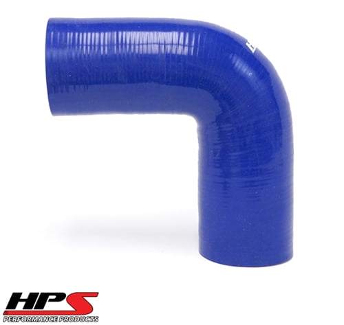 High Temp 4-ply Reinforced 6 Length HPS 3 ID Silicone Offset Coupler Hose Blue