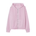 thumbnail image 6 of Ogiraw Womens Tops Hoodies for Women Zip Up Hoodie Women Spring and Autumn Fashion Pink Hooded Padded Sweatshirt Long Sleeve Zipper Sport Coat Loose Pink Women's Women's Hooded Sweatshirt Pink, 6 of 7
