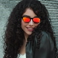 thumbnail image 4 of Joopin Polarized Sunglasses For Man&Women 100% UV Blocking Vintage Retro Rectangle Mirrored Lens Sunglasses For Driving (Gradient Black/Red), 4 of 9