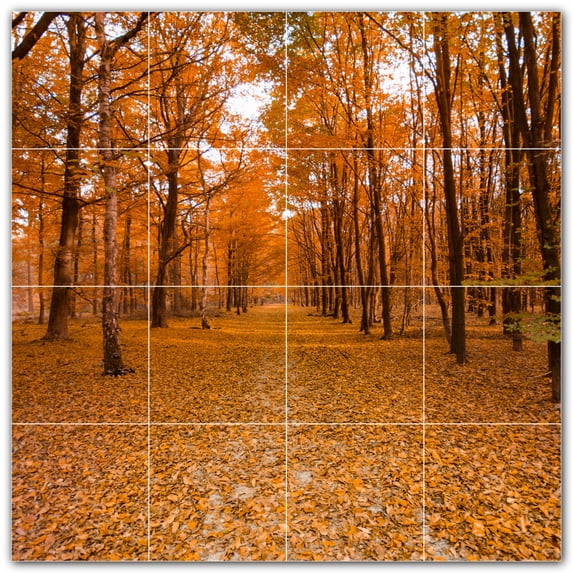 Picture-Tiles.com: Autumn Ceramic Tile Wall Mural WAL500030-44M. 24"W x 24"H using (16) 6" x 6" Ceramic Tiles-Satin Finish