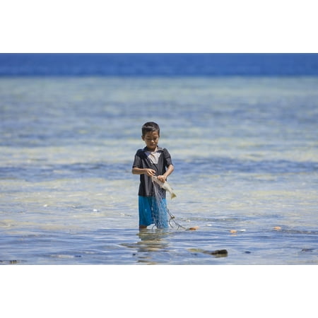 Canvas Print Halmahera Widi Islands Ami Fishing Indonesia Boy Stretched Canvas 10 x (The Best Island In Indonesia)