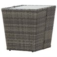 thumbnail image 4 of vidaXL Tea Table Grey 41.5x41.5x43 cm Poly Rattan and Tempered Glass, 4 of 5