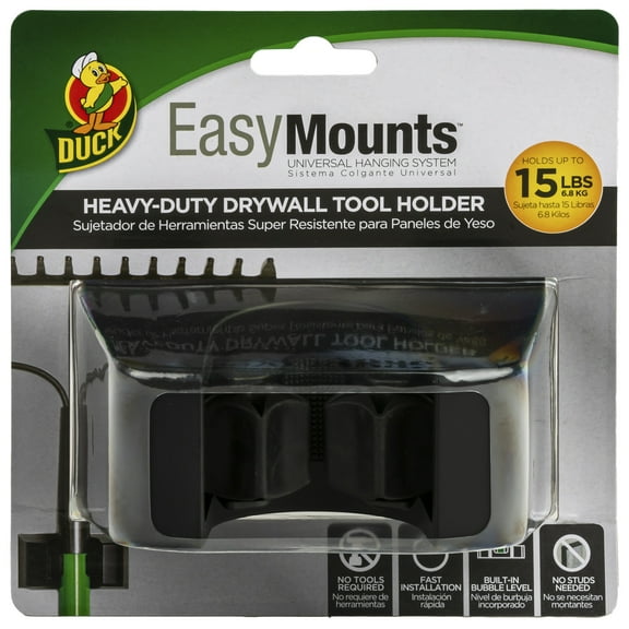 Duck EasyMounts Black Heavy-Duty Garage Storage Tool Holder, Holds up to 15 lbs