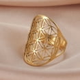 thumbnail image 3 of Grandest Birch Exquisite Trendy Ring Hollow Out Wear-resistant Simple Vintage Unisex Ring Daily Wear Stainless Steel White, 3 of 8