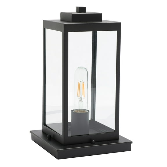 SAFAVIEH Rinnah 12 in. Modern Black Steel Table Lamp with Black Shade