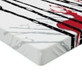 thumbnail image 2 of Ambesonne Antlers Fitted Sheet, Deer Tree Forest Bird, Twin Size, White Black Red, 2 of 3