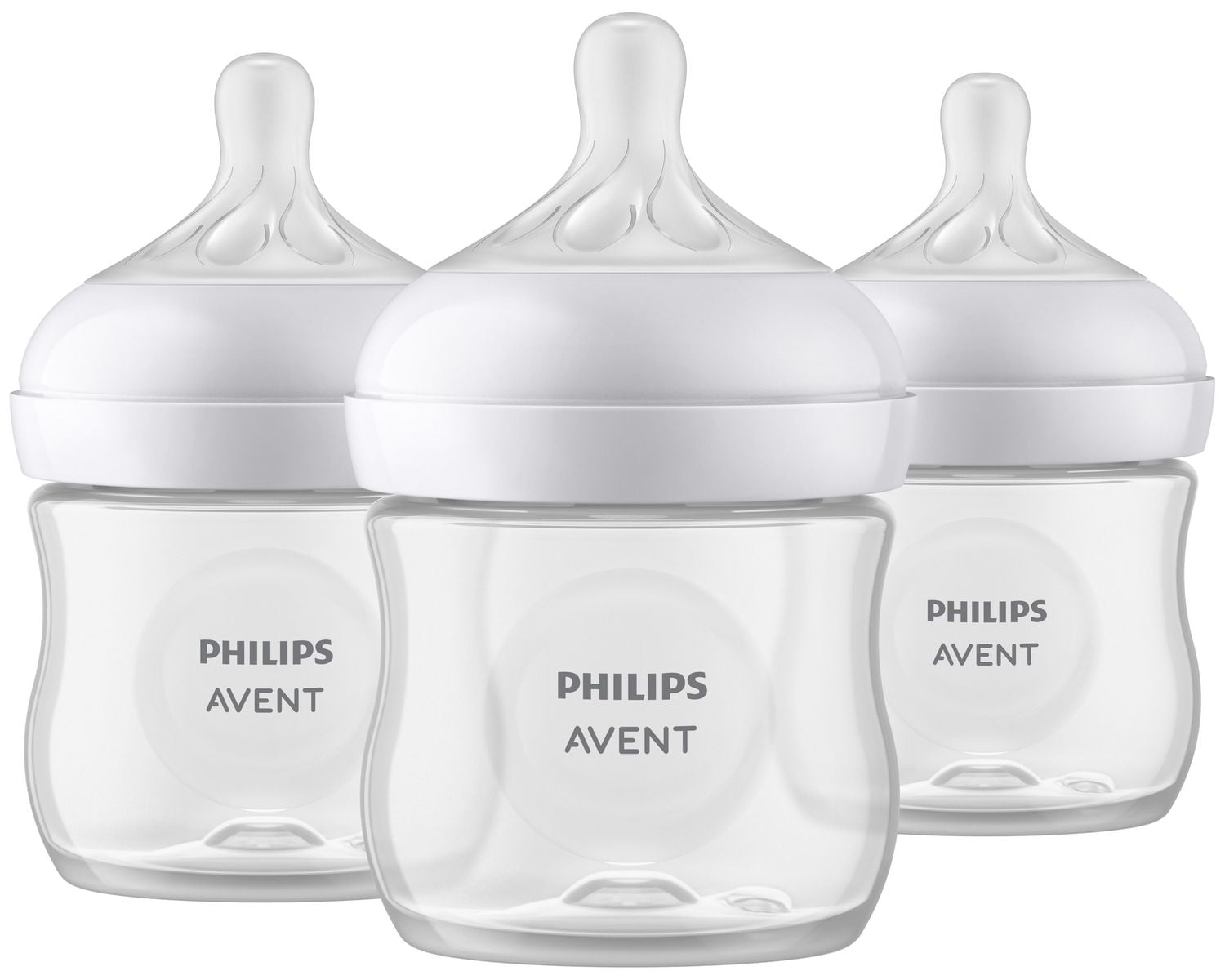Philips Avent Natural Baby Bottle With Natural Response Nipple, Clear, 4oz, 3 pack, SCY900/03, Avent Natural Bottle Clear 4oz 3pk