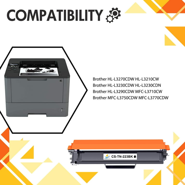 TN-223 Toners Brother HL-L3210CW L3230CDW L3270CDW L3290CDW MFC-L3710CW  L3750CDW L3770CDW TN-223BK TN-223C - Sun Data Supply